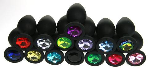Black Silicone Jeweled Plug — Touch of Fur